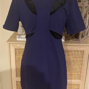 Anthropologie Blue Sheath Mini Dress with Cutout Details